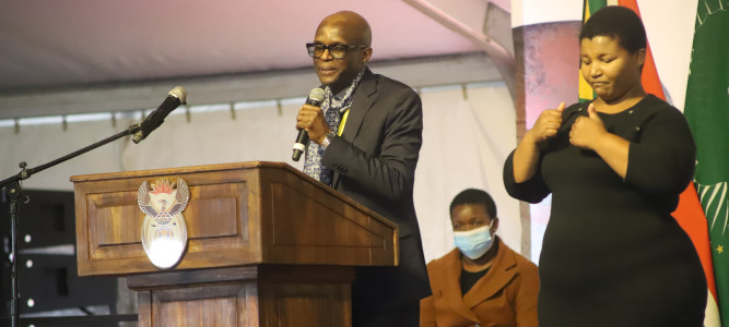 The occassion of the Mpumalanga 2022 Presidential Imbizo held at Silobela Stadium, Carolina, Gert Sibande District